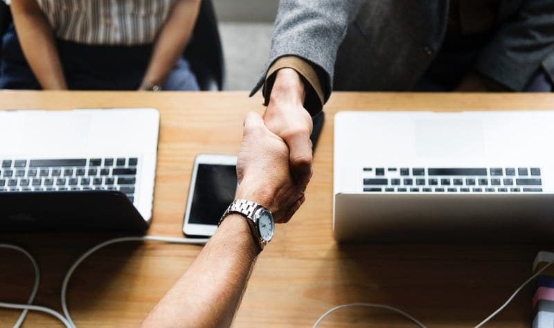 handshake taking place during networking