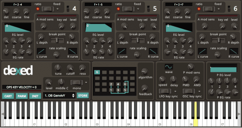 Dexed FM VST Free Plugin Keyboard
