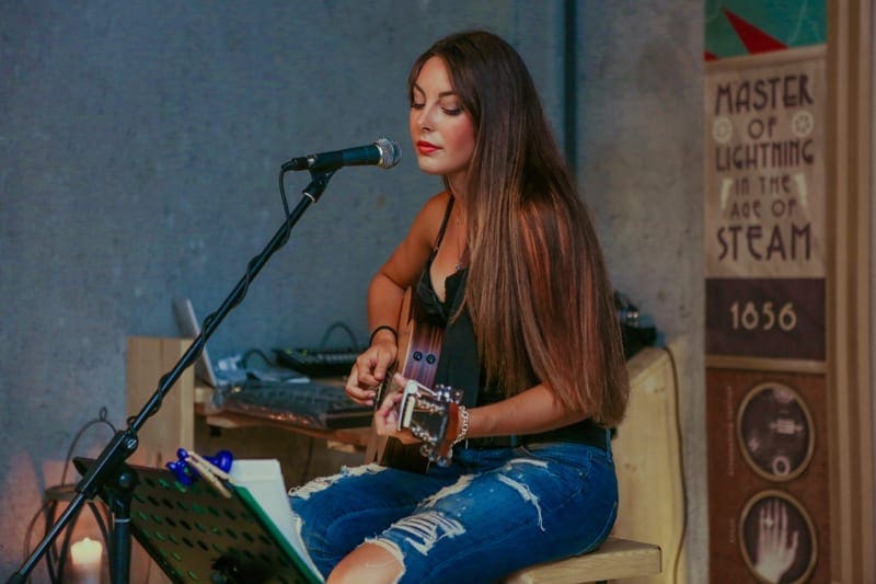 Singer songwriter recording