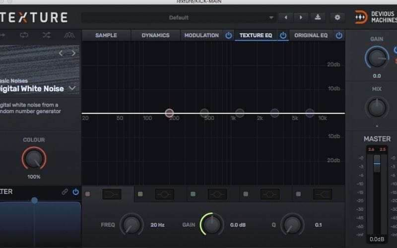 Texture EQ tab