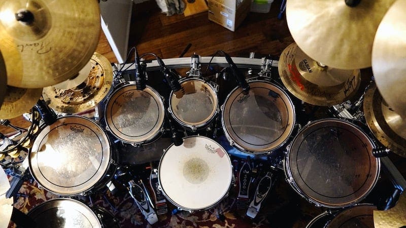 drum kit birds eye view