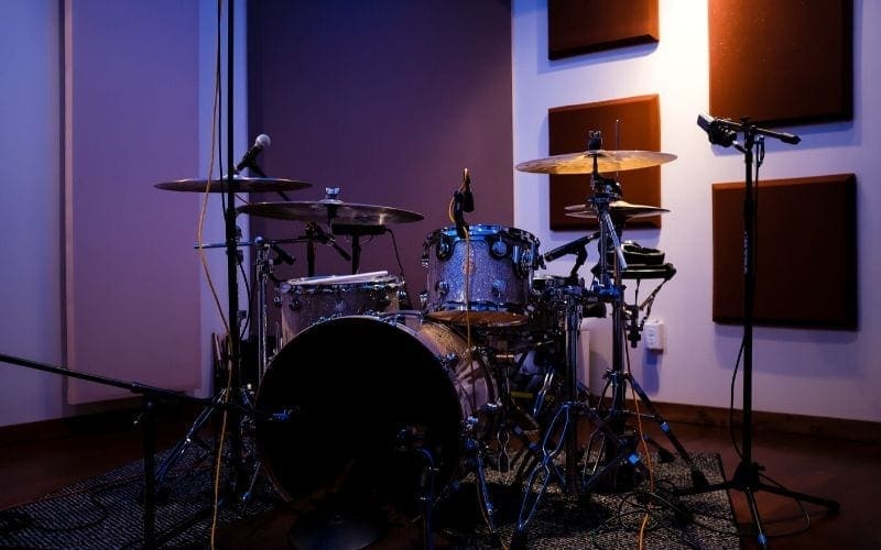 Drum kit in studio for drum loops