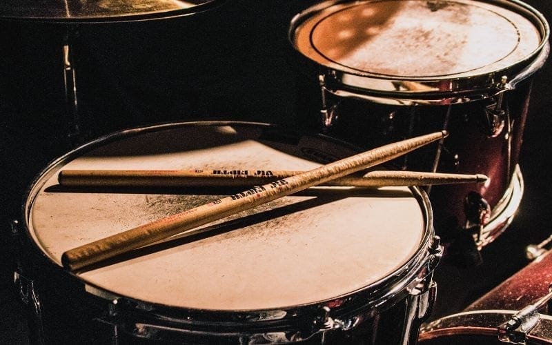 Drumsticks on a snare drum