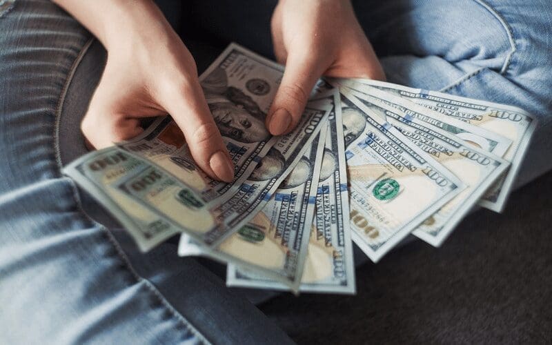 woman with money