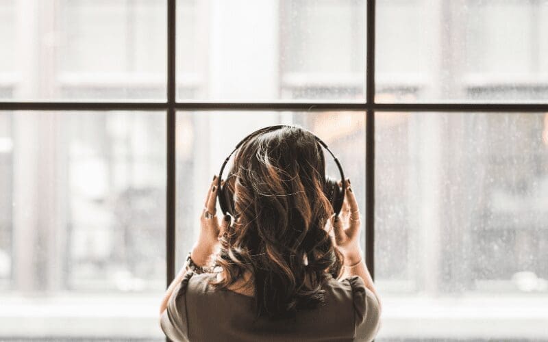 woman listening to music