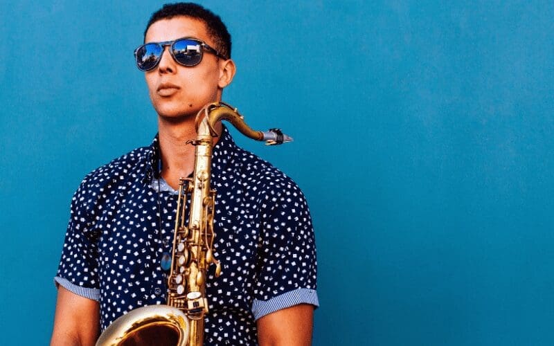 artist with saxophone