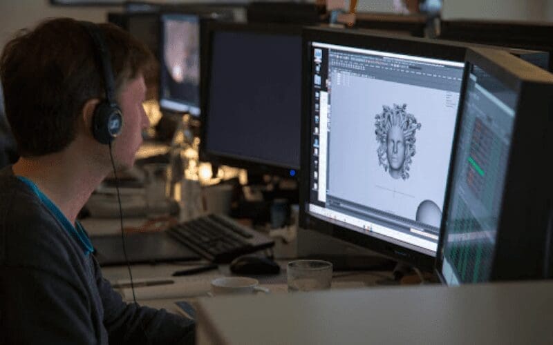 Man working at computer