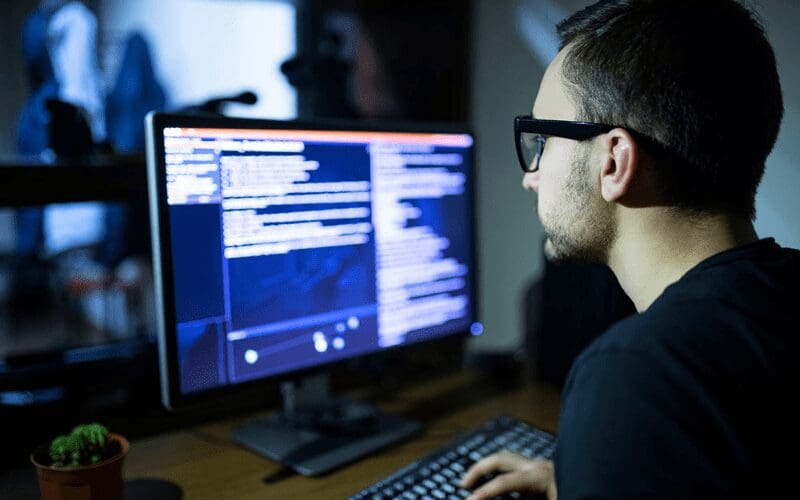 man designing on computer
