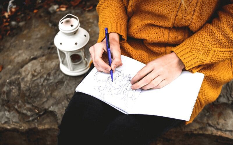 woman drawing