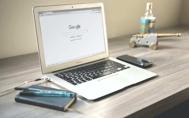 google on laptop