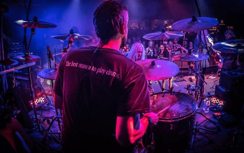 drummer on stage performing