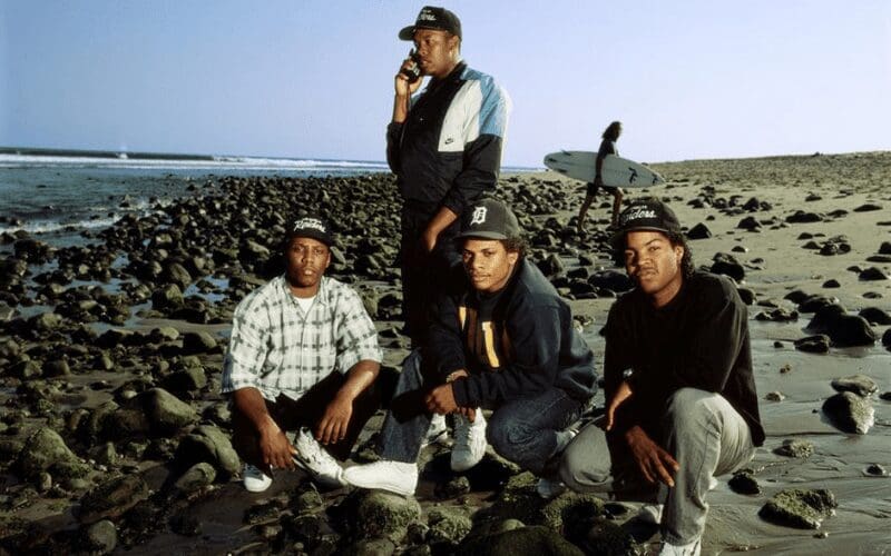 NWA band photo at the beach