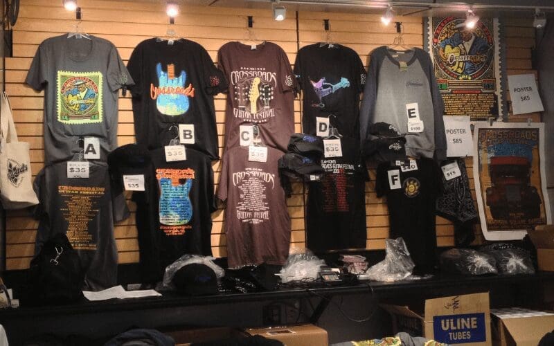 merch stand at a concert