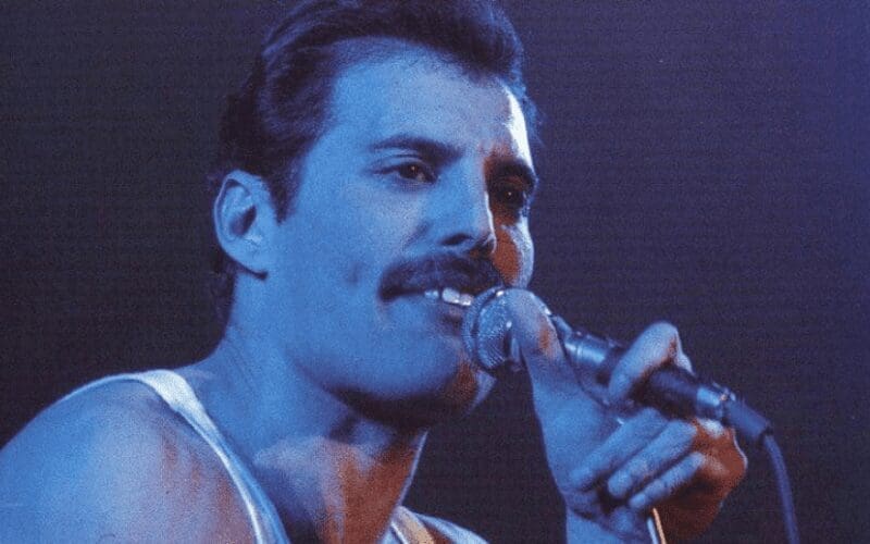 Freddie Mercury performing