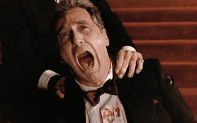 The Godfather ending scene screenshot.