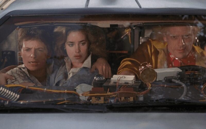 back to the future marty doc in the delorean