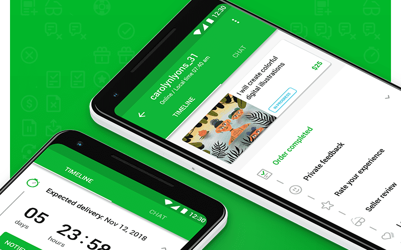 The Fiverr app. 