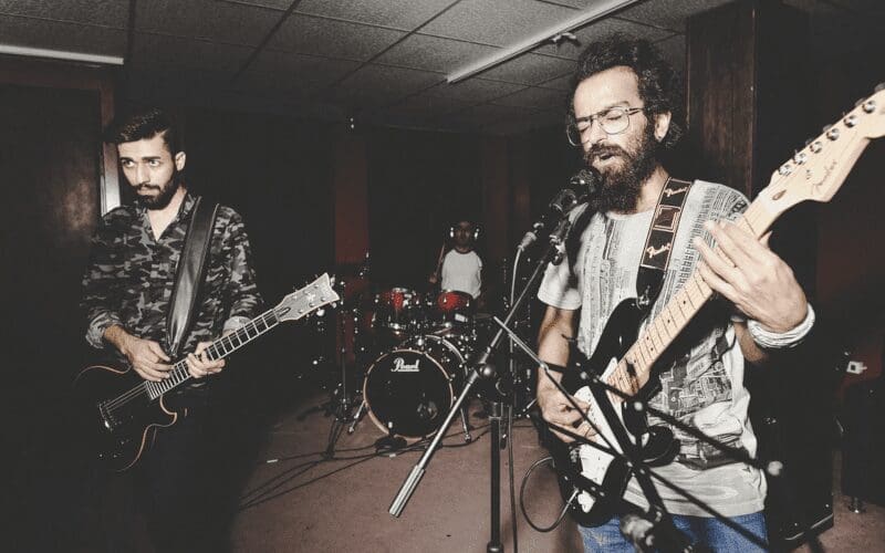 A few musicians jamming together.
