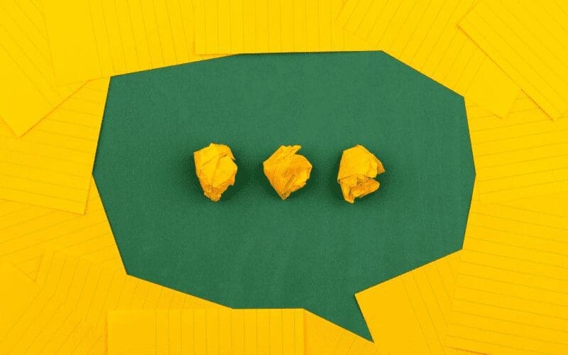 Speech bubble made out of paper.