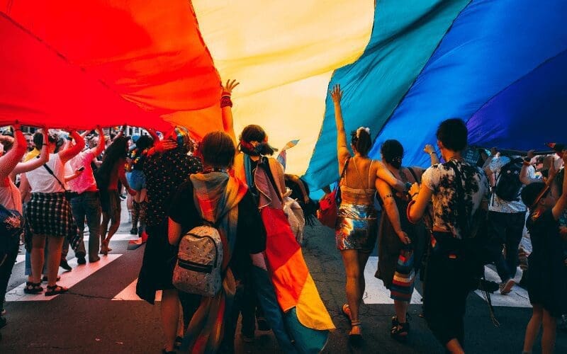 Pride event with flag