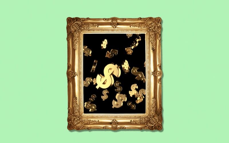 Kevin McCoy NFT non-fungible token dollar signs in picture frame 
