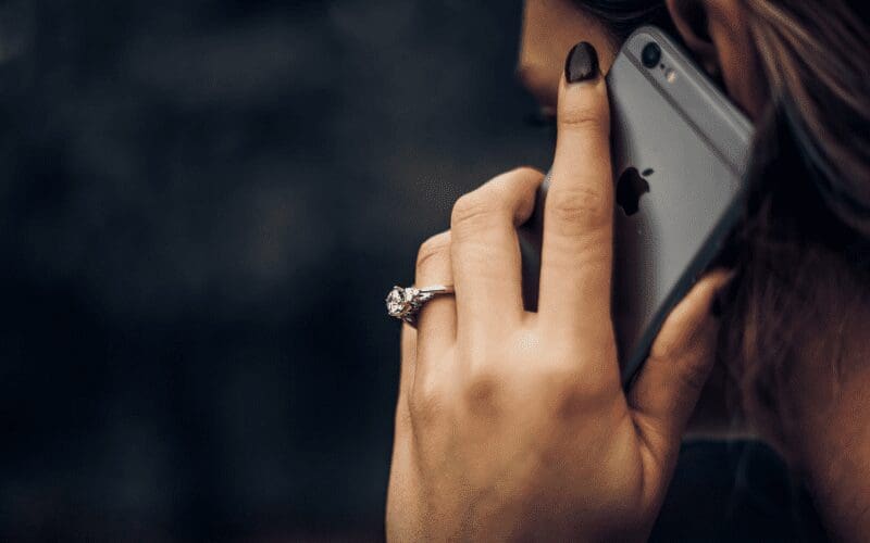 person using an iphone