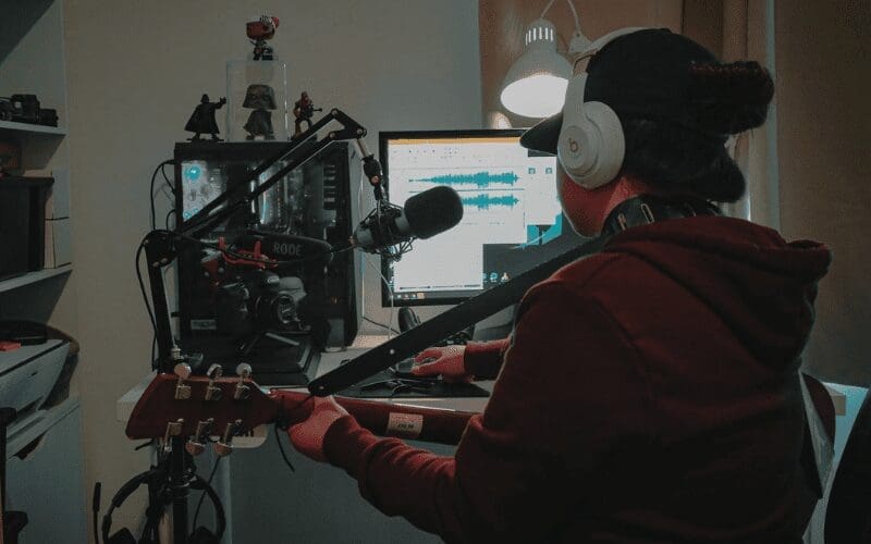 music composer recording music