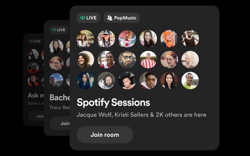 Spotify Greenroom's live Rooms