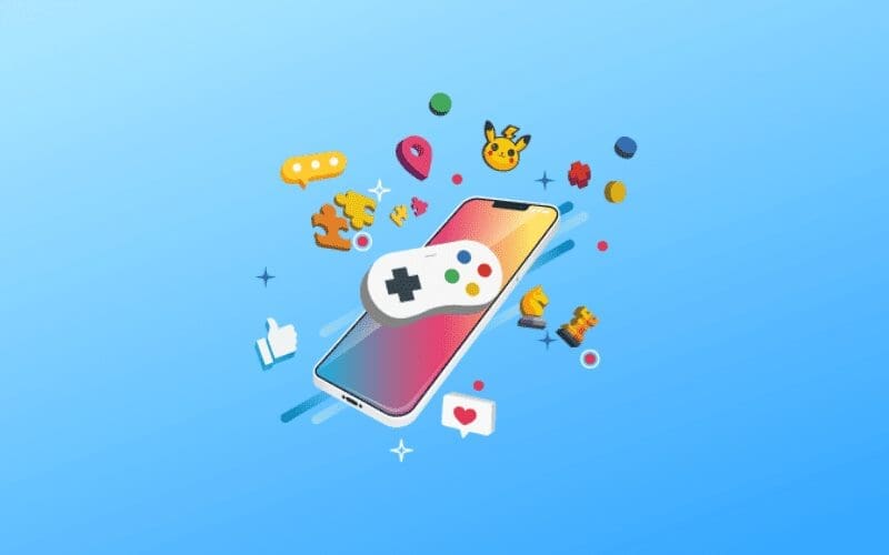 mobile gaming image with pikachu