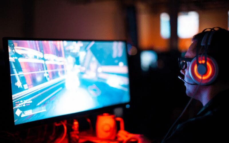 man playing games
