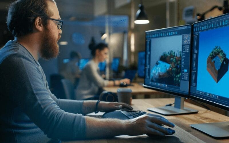  developer working on textures