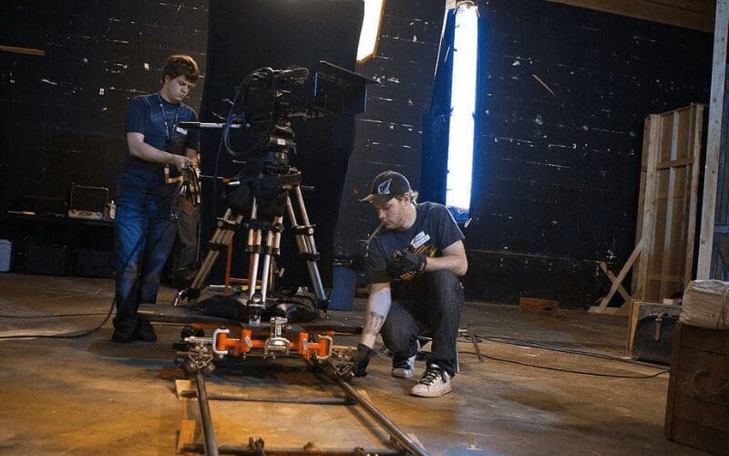 on set with DOP