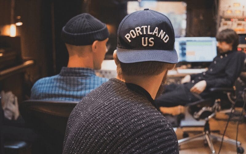featured artist collaboring in the studio