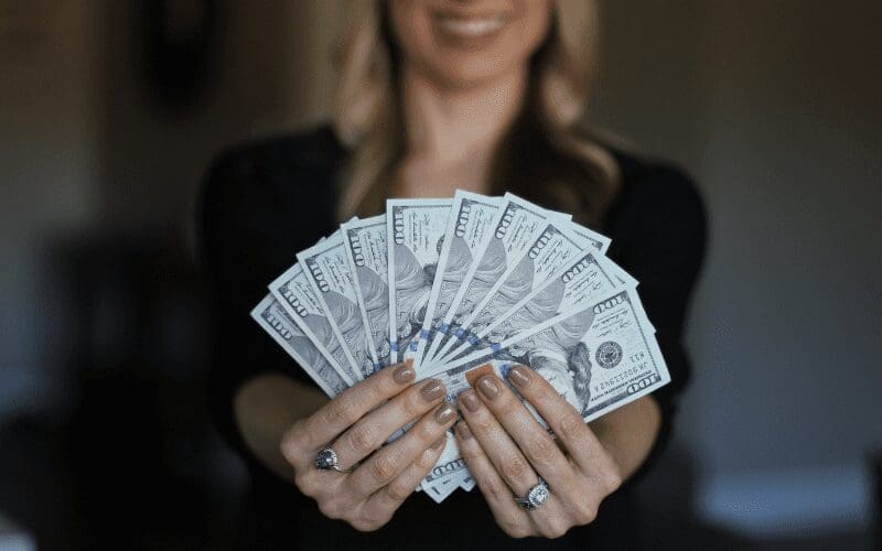 woman with money