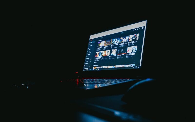using youtube on laptop