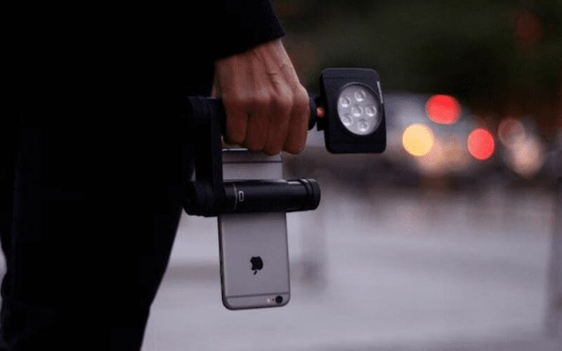 iphone with lighting rig