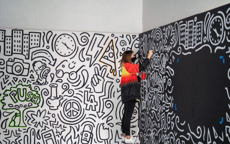 Set designer at work