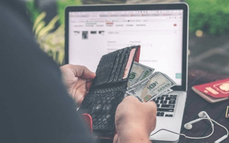 money and laptop