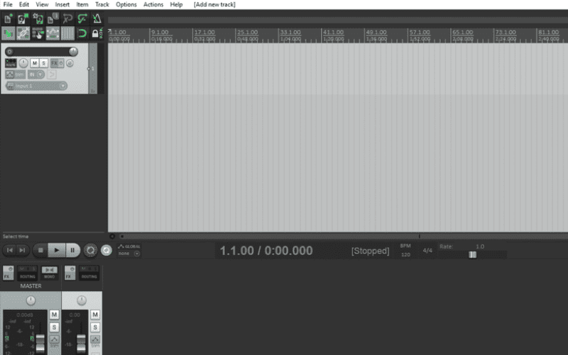 Reaper DAW new track