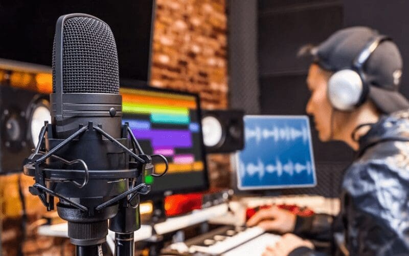 musician in the studio