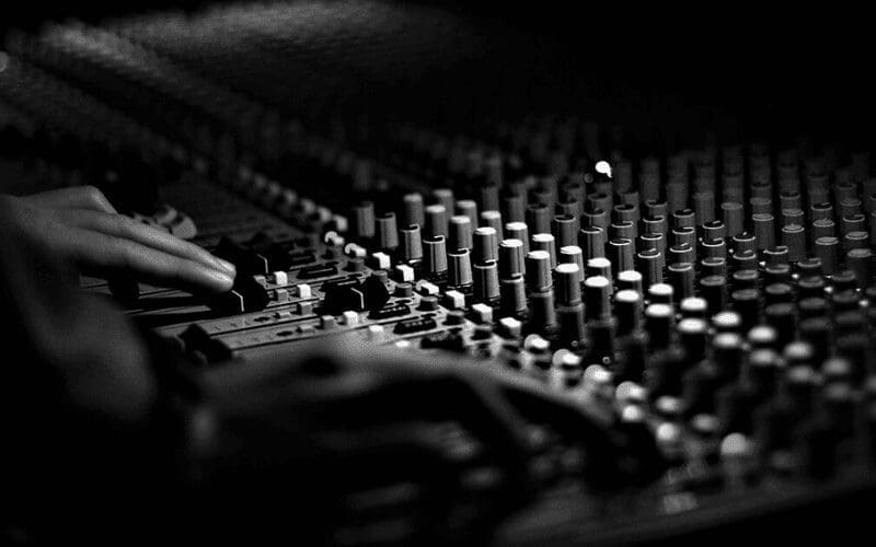 music mixing desk