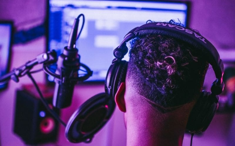 man wearing headphones