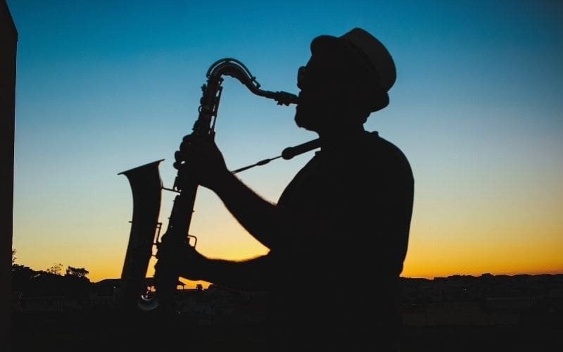 man playing the saxophone
