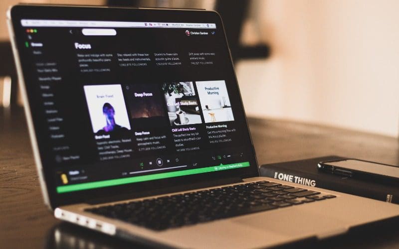 spotify on laptop