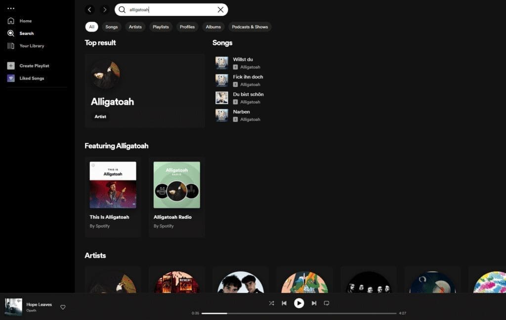 Artists on Spotify