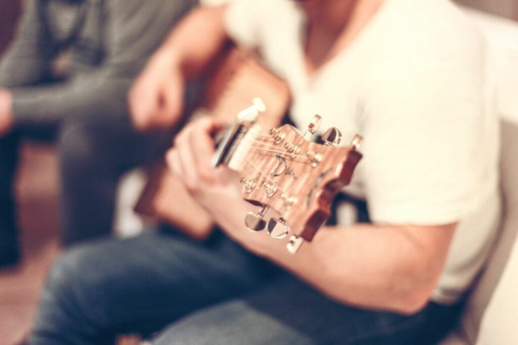 Man playing the guitar