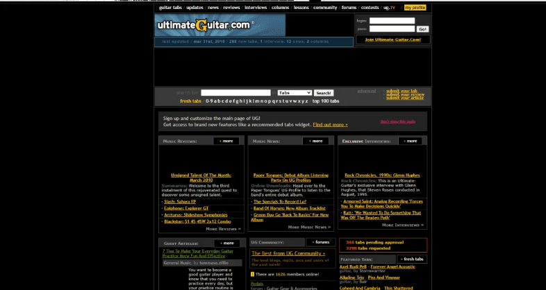Ultimate Guitar Dash in 2010