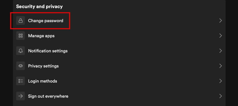 Spotify Change Password