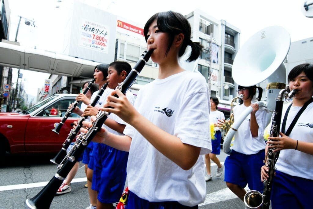 Band playing Oboes