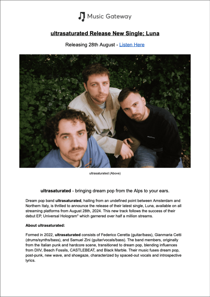 Press Release Example